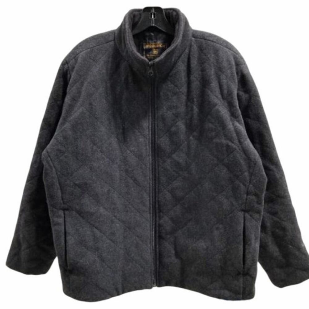 Woolrich Women’s XL Wool Quilted Jacket Charcoal Fully Lined